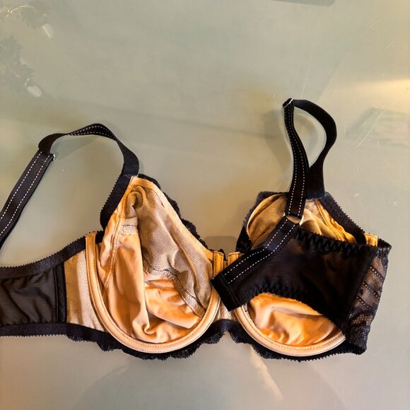 Chantelle Rive Gauche Lace Black Underwire Bra 32DDD - Picture 5 of 13